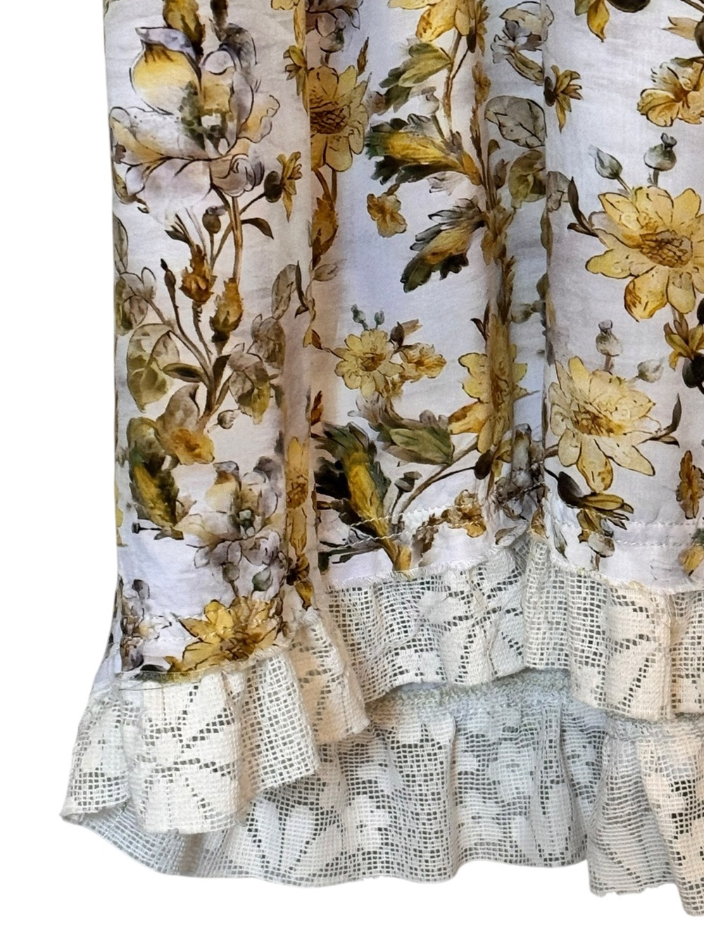 POL Crochet & Floral Duster Cardigan L 22” p2p Cream $115 Retail GUC - Picture 9 of 15